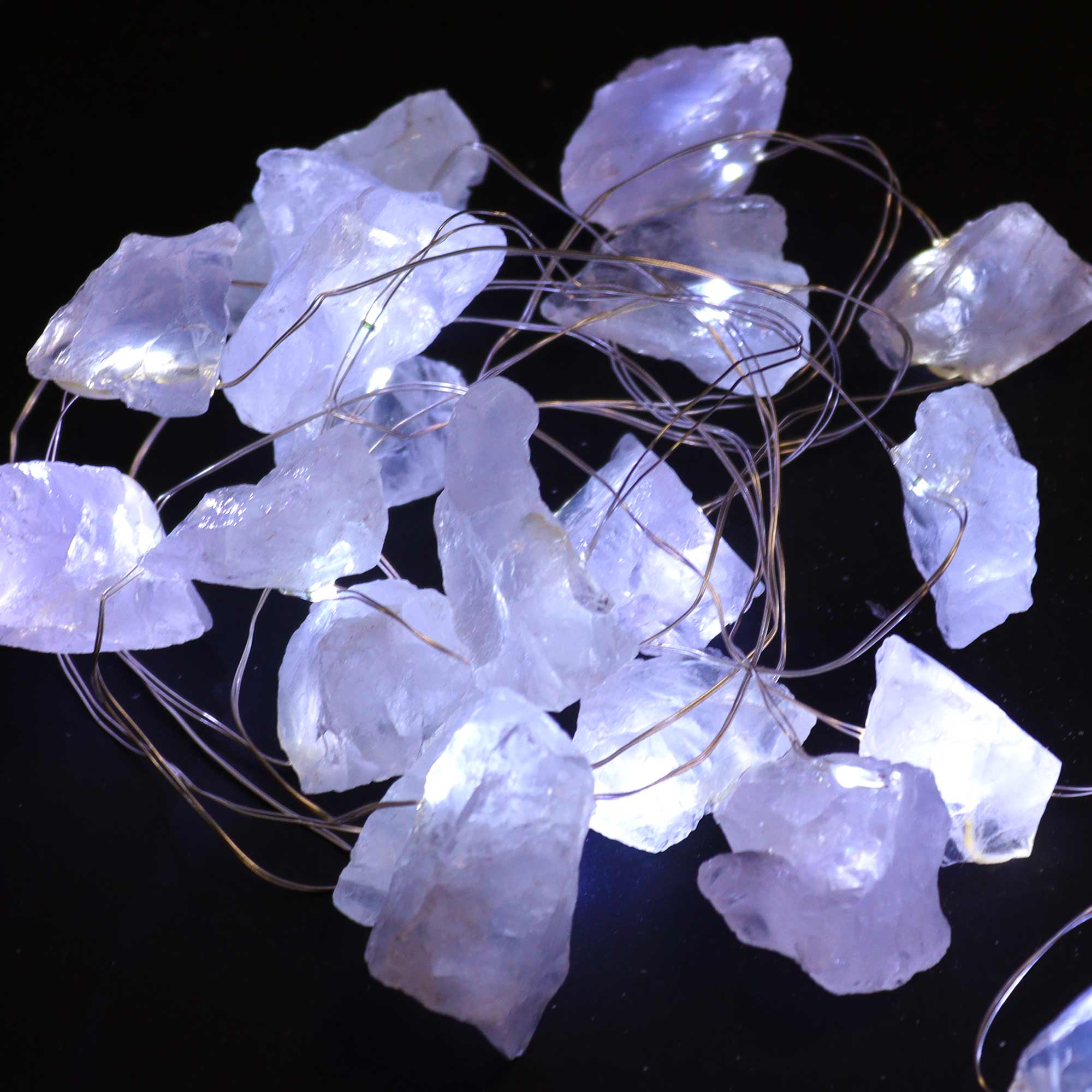 LED Kristalljulljusslinga Klar Kvarts