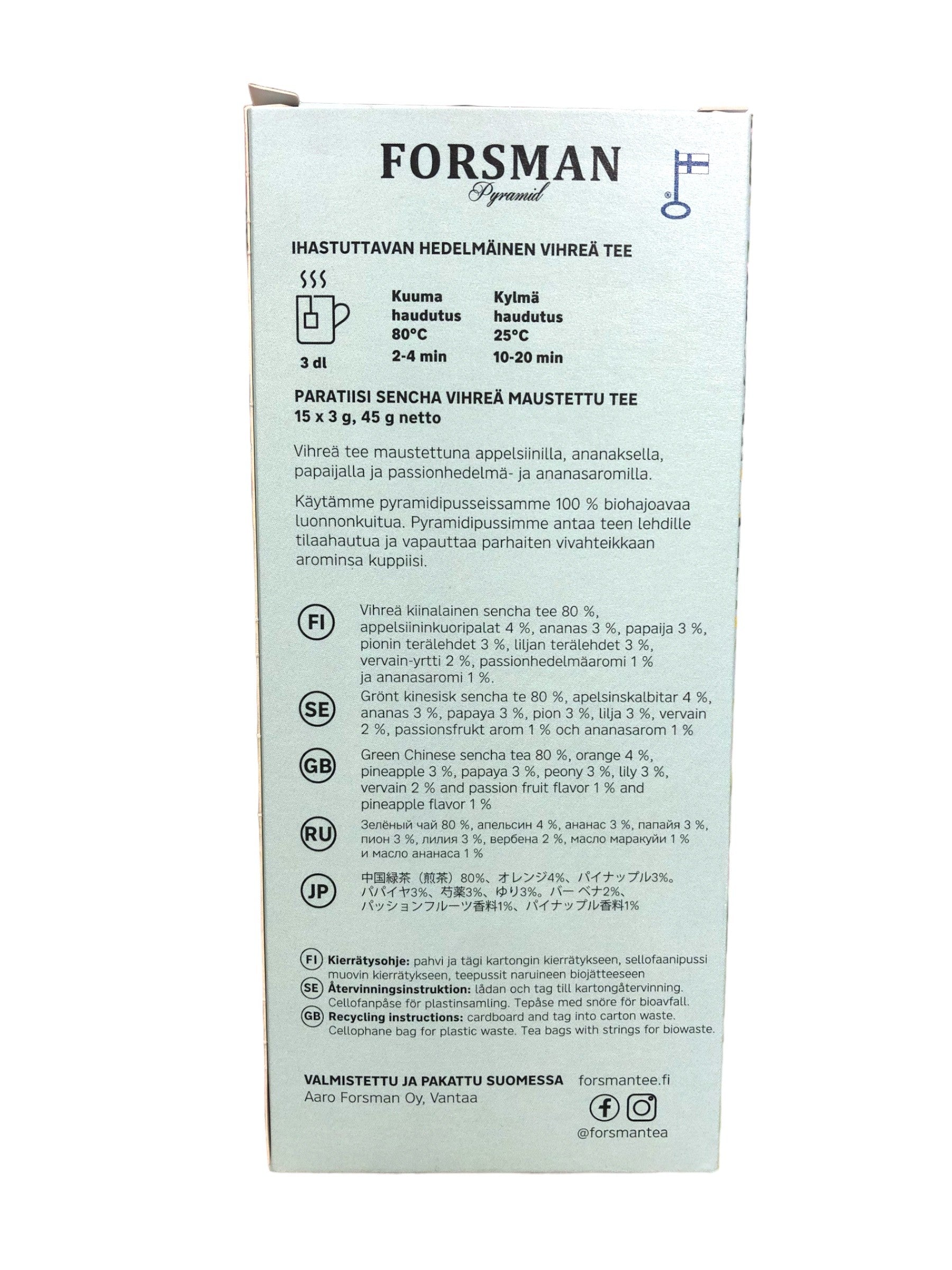 Pyramidte Paradis Sencha 15 påsar