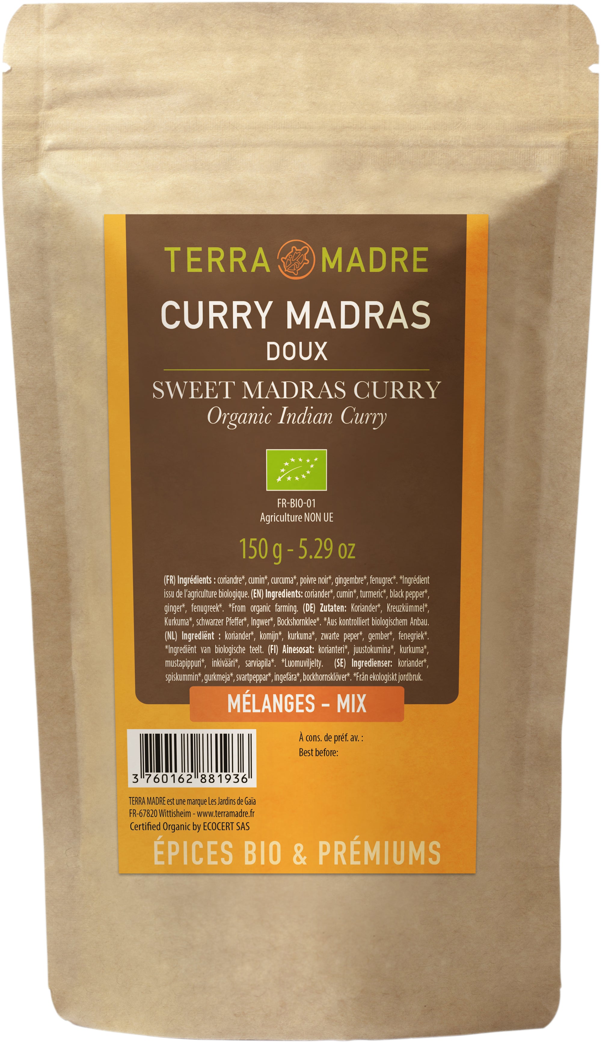Ekologisk Madras Curry 150g