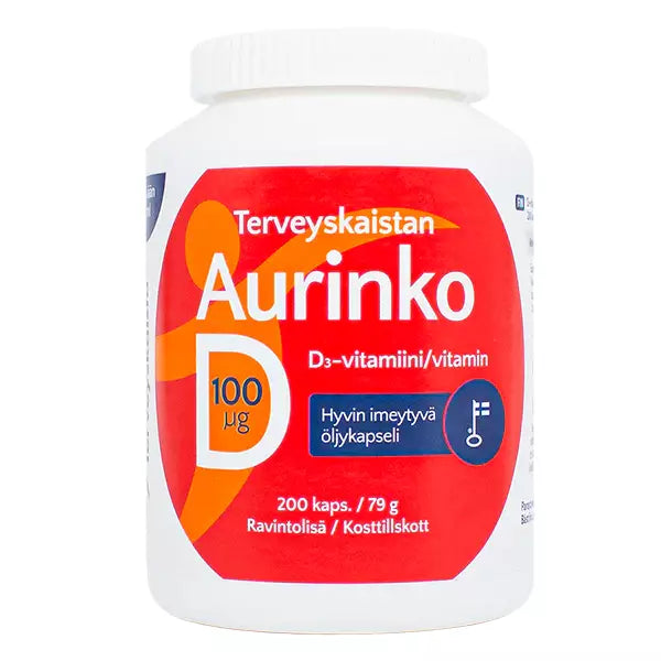 Aurinko D vitamin 100 µg 200 kaps